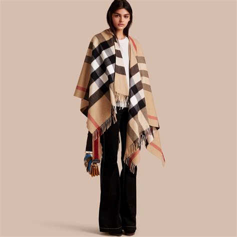 burberry check merino wool cashmere wrap|BURBERRY Fringed checked cashmere and merino .